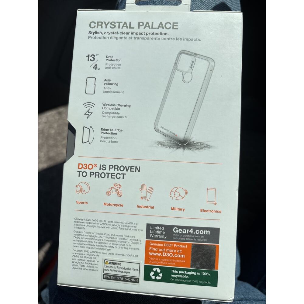 Gear4 Crystal Palace Cell Phone Case for Google Pixel 5 CLEAR D30 - Picture 2 of 4